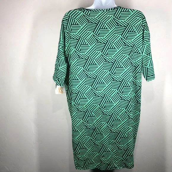 NWT LuLaRoe Irma green and blue geometric print top size xs - Picture 6 of 11